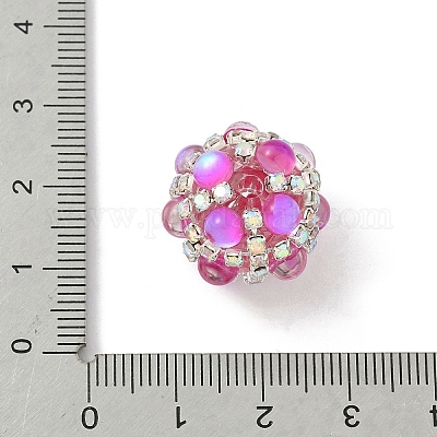 Сверкающие акриловые инкрустированные круглые бусины CLAY-NH0003-03S-03-1