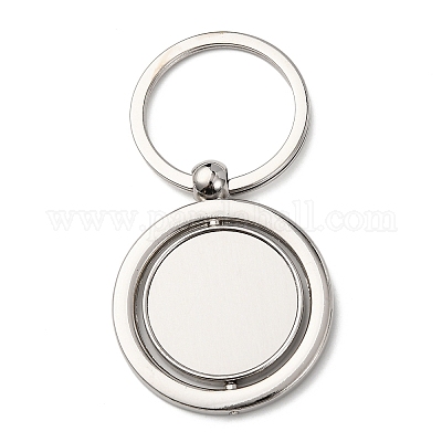 Вращающиеся заготовки для брелоков из сплава для кабошонов KEYC-F041-01P-1