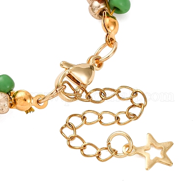 3 шт. рождественские браслеты с подвесками из сплава и эмали BJEW-JB12482-1