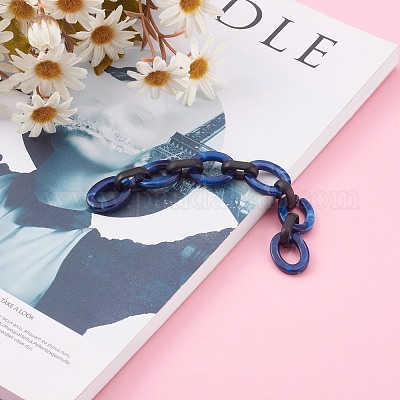 Имитация драгоценного камня и непрозрачные акриловые кабельные цепи AJEW-JB00910-05-1