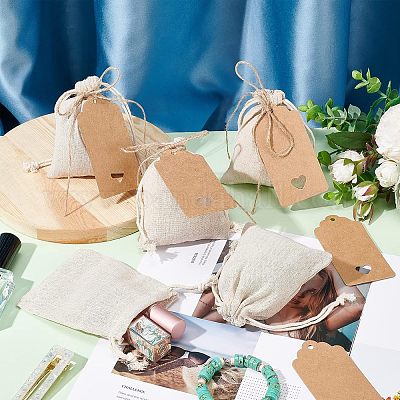 10 шт. хлопковые упаковочные мешочки с завязками ABAG-NB0001-41B-1