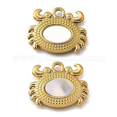 Подвески из натуральной белой ракушки из нержавеющей стали 304 STAS-C122-21B-02G-1