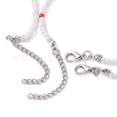 Комплект украшений из стеклянной вишни и бисера NJEW-JN04647-1