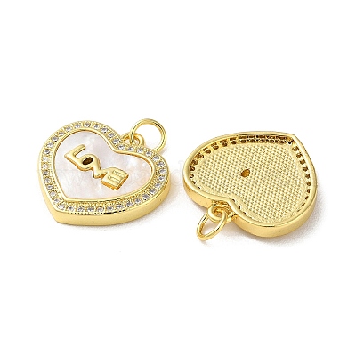 Подвески из латуни с микро-паве ко Дню святого Валентина KK-B083-41D-G-1