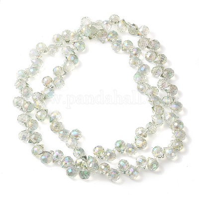 Стеклянные бусины с гальваническим покрытием  EGLA-D030-17N-1