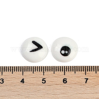 Белые и черные плоские круглые кабошоны из мультяшной смолы CRES-Q009-01J-1