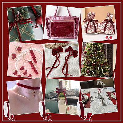 3 рулон 3 видов односторонней бархатной ленты OCOR-PH0002-87B-1