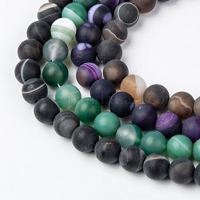 Натуральные полосатые агатовые / полосатые агатовые нити G-K166-12-8mm-1