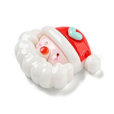 Рождественские кабошоны из непрозрачной смолы для декодирования RESI-U006-04E-1