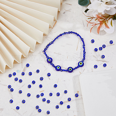 4 нить бусины лэмпворк ручной работы LAMP-DC0001-14-1