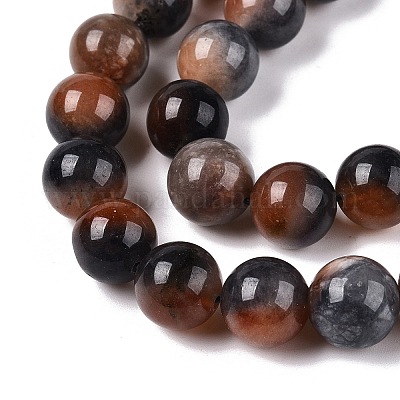 Окрашенные природные белый нефрит бисер пряди G-T138-10mm-210-21-1