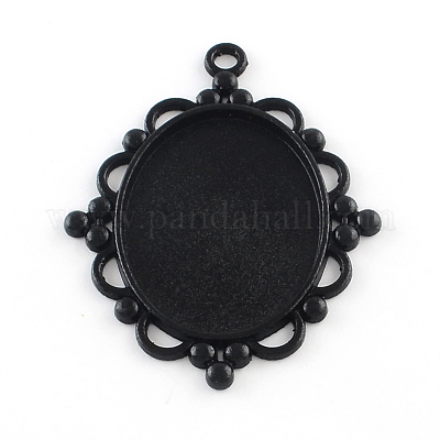 Электрофорез сплава ромб сеттинги кабошон большой кулон PALLOY-Q304-53-NR-1