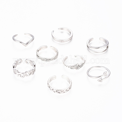 Латунные кольца на пальцах манжеты RJEW-G100-12A-1