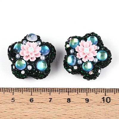 Полимерная глина в форме цветка со стразами CLAY-U023-01G-1