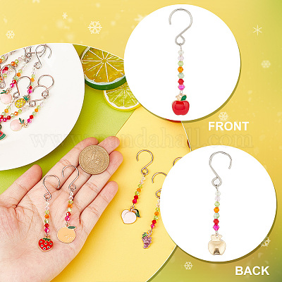 Подвесные украшения из сплава эмали с фруктами HJEW-AB00279-1