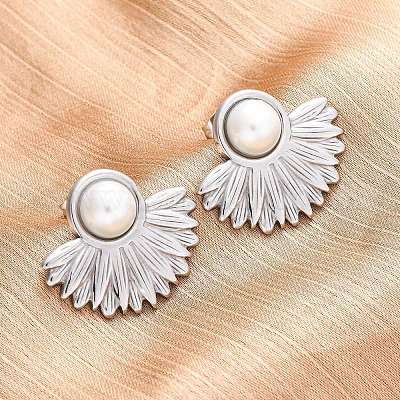 Серьги-гвоздики из нержавеющей стали 304 EJEW-B108-14P-1