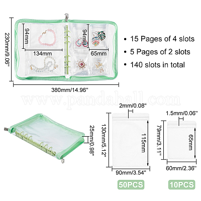 Borsa organizer per gioielli ph pandahall, portagioielli in plastica da  viaggio portagioielli trasparente con 60 sacchetto con chiusura a zip per