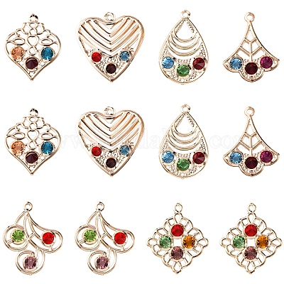 30 шт. 6 стиля подвески из железа и стекла IFIN-FS0001-52-1