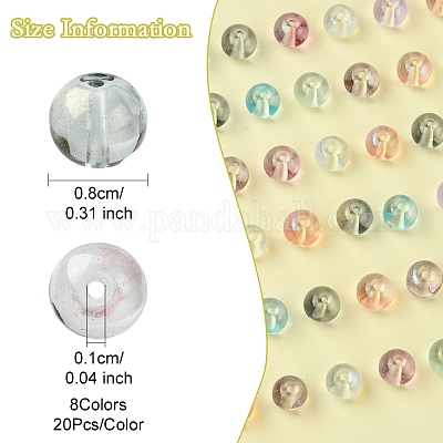 8 цвет стеклянных бусин GLAA-FS0001-86-1