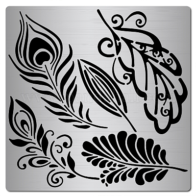 6.3x6.3Inch Wood Burning Metal Stencils Template for Wood carving,  Drawings,Woodburning, Engraving and Scrapbooking Project