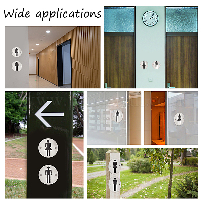 2 комплект из 2-х табличек для туалета из нержавеющей стали 201 DIY-UN0001-87-1