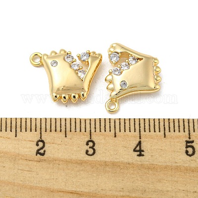 Латунные микропаве прозрачные подвески с фианитом KK-H460-12G-1