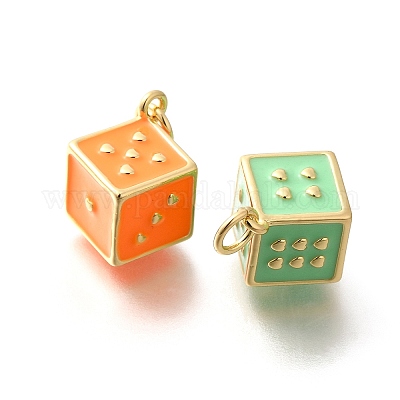 Подвески из латуни с эмалью в стойку KK-M296-04G-1