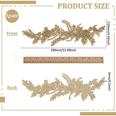 Аксессуары для костюмов с вышивкой из полиэстера и блесток FIND-WH0148-717A-1