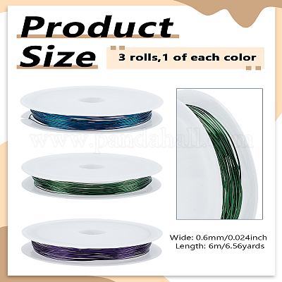 18м 3-х цветная круглая медная проволока для бисероплетения для изготовления ювелирных изделий CWIR-LP0001-14-1