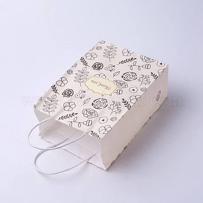 Wholesale PH PandaHall 12pcs Kraft Paper Gift Bags with Clear