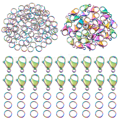 Застежки-карабины из нержавеющей стали 304 с открытыми соединительными кольцами STAS-PH0005-99B-1