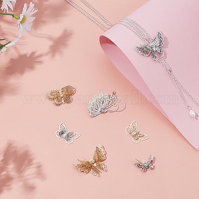 20шт 5 стильные латунные филигранные подвески KK-SC0001-95-1