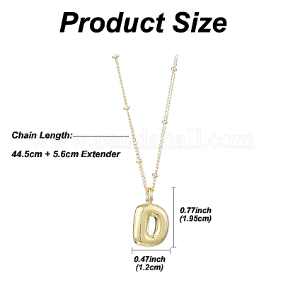 1 шт. латунные подвески в виде буквицы NJEW-YW0001-24D-1