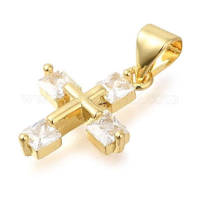 Подвески из латуни с прозрачным фианитом KK-M101-05G-08-1