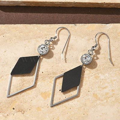 Серьги-подвески из нержавеющей стали 304 с гальваническим покрытием EJEW-Z129-22P-1