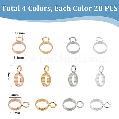 80 шт. 4-х цветные дужки из нержавеющей стали 304 STAS-UN0027-75-1