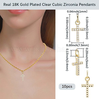 10шт латунные микропаве прозрачные кубические циркониевые подвески KK-BBC0020-72-1