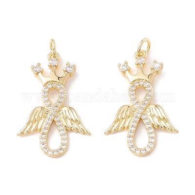 Латунные микропаве прозрачные подвески с фианитом ZIRC-P098-09G-1