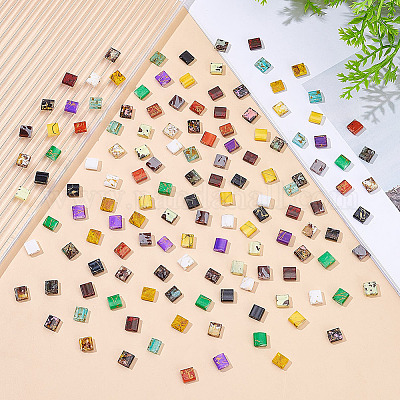 140шт 14 цвета 2-дырочные стеклянные бусины SEED-ME0001-07-1