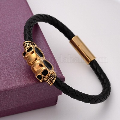 Ретро браслеты кожаный шнур BJEW-F210-06-1