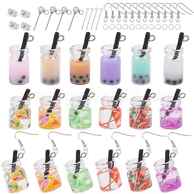 Наборы для изготовления серег с молочным чаем своими руками DIY-NB0004-28-1