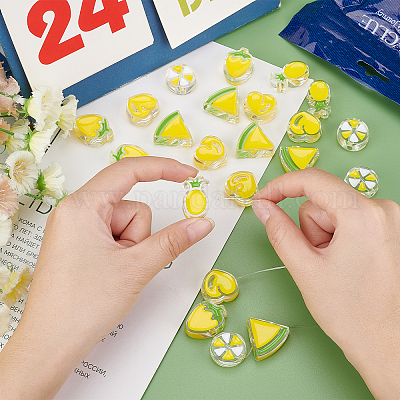 40шт 5 стильные прозрачные эмалевые акриловые бусины TACR-SC0001-10-1