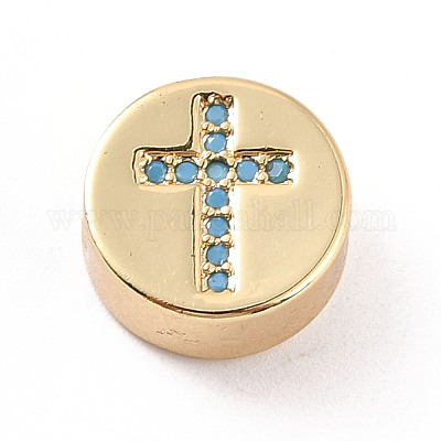 Стойки обшивки латунь микро проложить кубического циркония бусы ZIRC-C035-19G-1