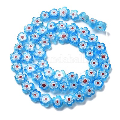 Ручной работы millefiori стеклянные бусины нитки LAMP-F035-09K-1