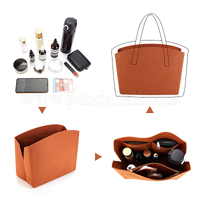 Shop PH PandaHall 1pc Purse Organizer Insert Large Bag Organizer with Alloy  Zipper Brown Felt Handbags Base Shaper Shell-Shaped Bag Organizer Tote  Liner Pouch for Tote Bag Handbag Purse for Jewelry Making 