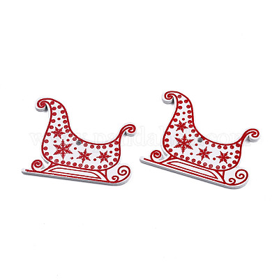 Рождественские большие подвески из окрашенного дерева WOOD-N005-101B-1