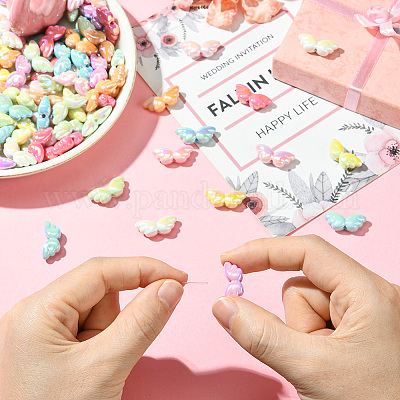 100 шт. непрозрачные акриловые бусины с УФ-покрытием PACR-PA0001-01-1