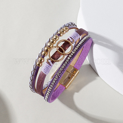 Многорядные браслеты из искусственной кожи для женщин WG551B6-01-1