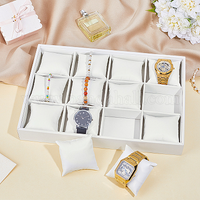 12-слотовый лоток для часов из МДФ AJEW-WH0348-718A-1