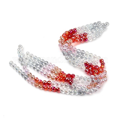 Стеклянные бусины с гальваническим покрытием  EGLA-D300-06-8mm-02-1